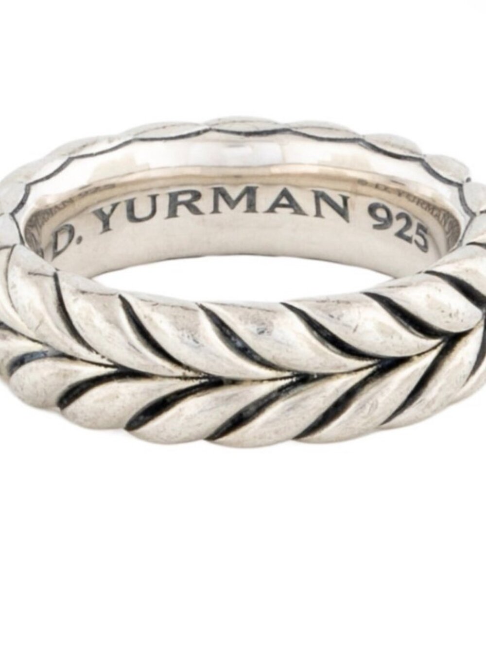 DAVID YURMAN STERLING SILVER 925 CHEVRON BAND RING